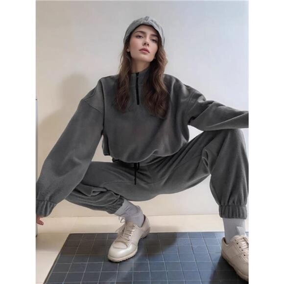 Quarter Zip Sweatshirt and Pants Set - Picture 13 of 16